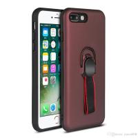 Case Apple Iphone 8 Plus Stand Ring Holder Magnet Bumper Matte Casing MAROON