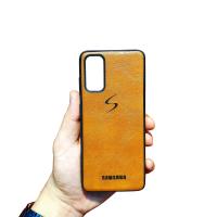 [ PREMIUM } Samsung Galaxy S20 Softcase Premium Leather Casing Case Kulit Slim Silikon Coklat