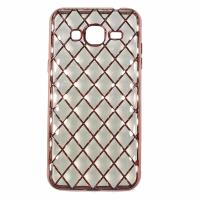 Nice 3D Diamonds Electroplate Grip Case SAMSUNG J3 Rose Gold