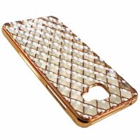 Nice 3D Diamonds Electroplate Grip Case untuk SAMSUNG A710 - Gold