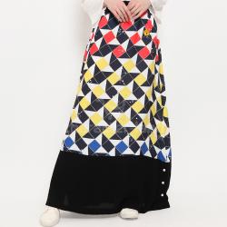 Doraemon Geometric Skirt Black Size XL