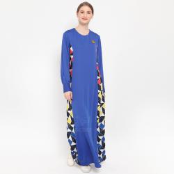Doraemon Geometric Pattern Dress Blue Size M