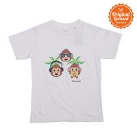 T-shirt Kids Joypixels White Three Wise Monkey Size 12