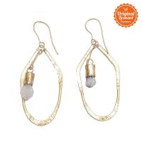 L.Blend Manika Lantern Crystal Earring Gold/White Crystal