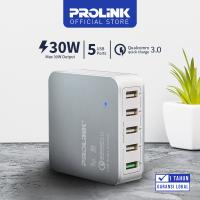 USB Charger 30W 5-Port with IntelliSense Prolink PDC53001- White