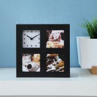 Jam Foto Frame 2x2 Kubus - Hitam - Free Ongkir Jabodetabek, Bandung & Surabaya