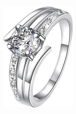 Tiaria Ring SPR055-D-7 Aksesoris Cincin Lapis Silver