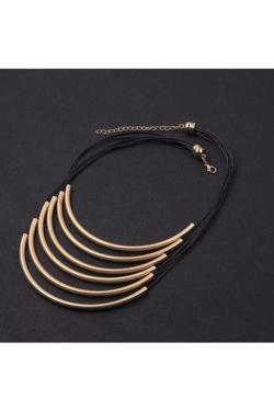 Tiaria Necklace FSN015 Aksesoris Kalung Hitam Gold