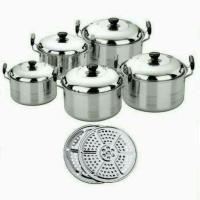 Panci Set Stainless plus Kukusan / Steamer