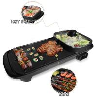 Panggangan Elektrik BBQ Grill Pan + Shabu Hot pot 2 in 1