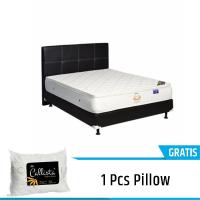 Uniland Platinum Springbed Single Pillowtop HB Elegance Full Set Putih 90x200cm - Gratis Kirim JABODETABEK