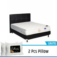 Uniland Platinum Springbed Single Pillowtop HB Elegance Full Set Putih 180x200cm - Gratis Kirim JABODETABEK