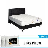 Uniland Platinum Single Pillowtop Springbed HB Sydney Full Set Putih 200x200cm - Gratis Kirim JABODETABEK