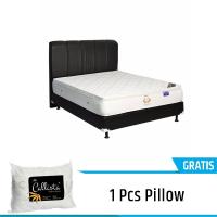 Uniland Platinum Single Pillowtop Springbed HB Vadia Full Set Putih 90x200cm - Gratis Kirim JABODETABEK