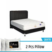 Uniland Platinum Single Pillowtop Springbed HB Vadia Full Set Putih 180x200cm - Gratis Kirim JABODETABEK