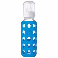 LifeFactory 9oz Glass Baby Bottle With Silicone Sleeve 250ml - Ocean