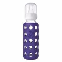 LifeFactory 9oz Glass Baby Bottle With Silicone Sleeve 250ml - Royal Purple