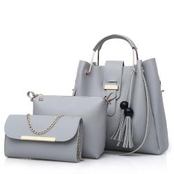 NEW Hobo Tote Shoulder Sling Bag 3 In 1 For Women - Gray