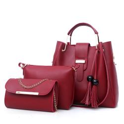 NEW Hobo Tote Shoulder Sling Bag 3 In 1 For Women - Red
