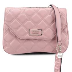 Guess Lolli Flap Design Quilted Crossbody Bag - Pink