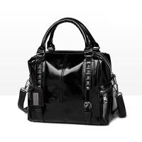 NEW Natural Leather Feel Women's Handbag - Black
