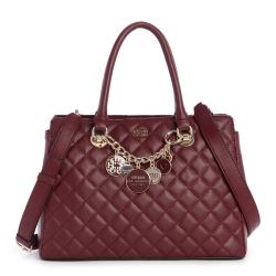 Guess Victoria Quilted Plaid Handbag - Maroon