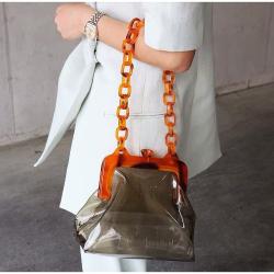 NEW Transparent PVC Acryclic Frame Bag - Gray