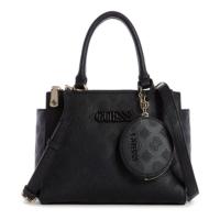 Guess Janelle Logo-Debossed Bag with Pouch - Black