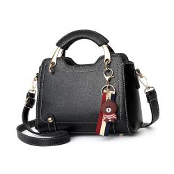NEW Women's Shoulder Bag with Metal Handle - Black