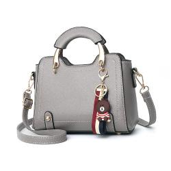 NEW Women's Shoulder Bag with Metal Handle - Gray