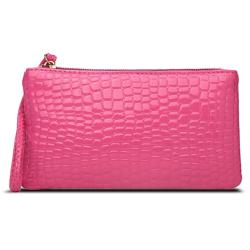 Crescent Crocodile Skin Pattern Lady Wallet - Pink