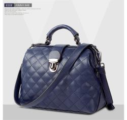 New Plaid Classic Fine Rhombic Bag - Dark Blue