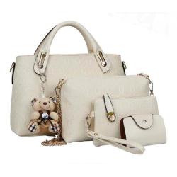 Tas Fashion Wanita 4 in 1 Dengan Boneka - Beige