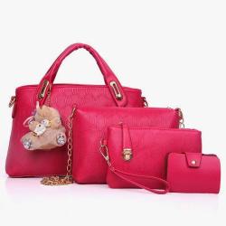 Tas Fashion Wanita 4 in 1 Dengan Boneka - Rose