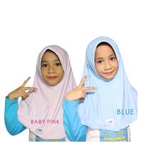 Funkids Inara Jilbab Anak 2 in 1 Blue Pink Ukuran S