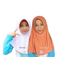 Funkids Inara Jilbab Anak 2 in 1 White Orange Ukuran S