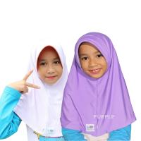 Funkids Inara Jilbab Anak 2 in 1 White Purple Ukuran S