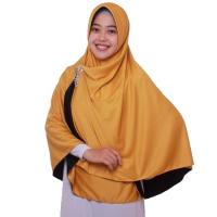 Pricilla Jilbab 2in1 Hyget Premium Black Gold Ukuran XL