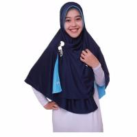 Pricilla Jilbab 2in1 Hyget Premium Ocean Blue Ukuran L
