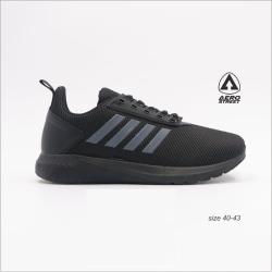 Aerostreet Size 40 Questar Full Black - Sepatu Sneakers Casual Sport Sekolah Pria Wanita