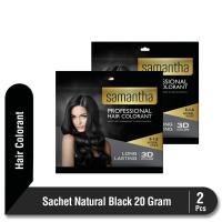 Twinpack Samantha Hair Colorant Natural Black Sachet 20 Gram isi 2 Pcs