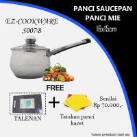 Panci Saucepan Panci Mie Panci Susu 16cm Stainless Dengan Tutup EZ Cook