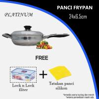 Panci Penggorengan Kuali Frypan 24cm Stainless Dengan Tutup - PLATINUM FREE GIFT