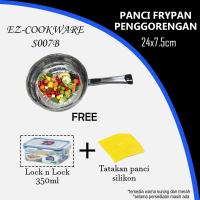 Panci Kuali Penggorengan EZ COOK Frypan 24cm Stainless - FREE HADIAH