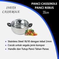Panci INETA CASSEROLE 20cm Panci Rebus Panci Sup + TUTUP PANCI - BERHADIAH TATAKAN PANCI