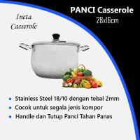 Panci INETA CASSEROLE 28cm Panci Rebus Panci Sup + TUTUP PANCI - BERHADIAH TATAKAN PANCI