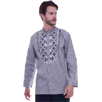 Preview by Itang Yunasz Baju Koko Infinite PVI 129 16 Abu-Abu Motif Hitam Putih L