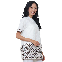 Lucky Sunday Batik Short Sleeve Bottom & Sleeve Combi Blouse-MS17.052 Mix Colour-S