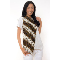 Lucky Sunday Batik Short Sleeve Asymmetrical Combi Blouse-MS17.053 Mix Colour-L