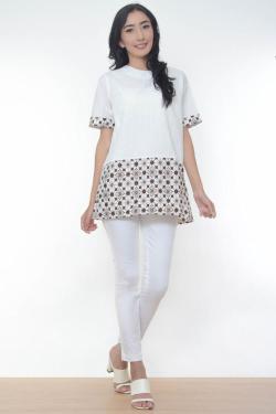 Lucky Sunday Batik Short Sleeve Bottom & Sleeve Combi Blouse-MS17.052 Mix Colour-XL